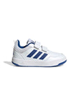 Sneakers bianche con dettagli blu e doppia chiusura a strappo Adidas Tensaur Sport 3.0 Cf K