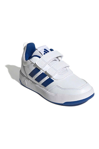 Sneakers bianche con dettagli blu e doppia chiusura a strappo Adidas Tensaur Sport 3.0 Cf K