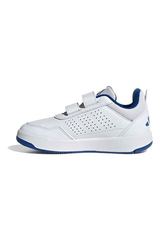 Sneakers bianche con dettagli blu e doppia chiusura a strappo Adidas Tensaur Sport 3.0 Cf K