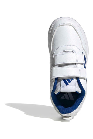 Sneakers bianche con dettagli blu e doppia chiusura a strappo Adidas Tensaur Sport 3.0 Cf K