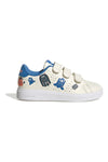 Weiße Sneakers mit blauen Details und Klettverschluss Adidas Advantage Base 2.0 Cf C