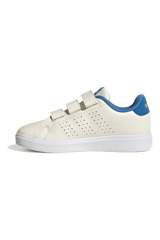 Weiße Sneakers mit blauen Details und Klettverschluss Adidas Advantage Base 2.0 Cf C
