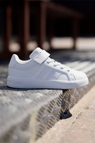 Weiße Sneakers mit Klettverschluss Adidas Grand Court 3.0 El C