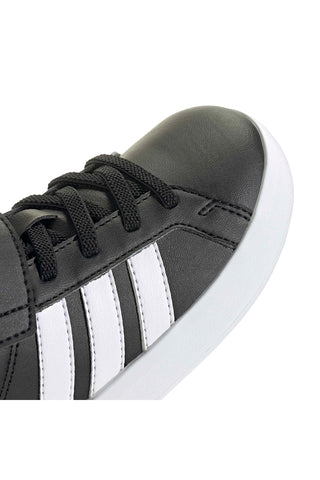 Schwarze Sneakers mit weißen Details und Klettverschluss Adidas Grand Court 3.0 El C