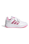 Weiße und rosa Sneakers mit Klettverschluss Adidas Tensaur Sport 3.0 CF K