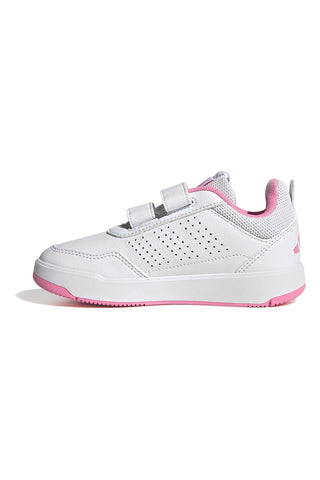 Weiße und rosa Sneakers mit Klettverschluss Adidas Tensaur Sport 3.0 CF K