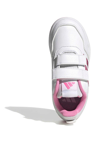 Weiße und rosa Sneakers mit Klettverschluss Adidas Tensaur Sport 3.0 CF K