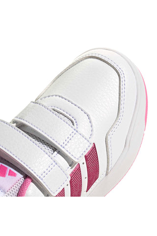 Weiße und rosa Sneakers mit Klettverschluss Adidas Tensaur Sport 3.0 CF K