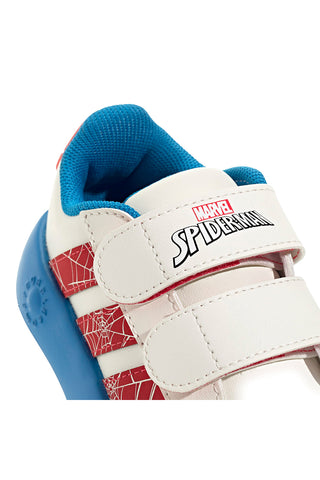 Weiße Sneakers mit Bubblecomfy-Sohle und Spider-Man-Details Adidas Grand Court Spider-Man CF I