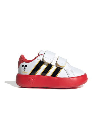 Weiße Sneakers mit roter Sohle und Mickey-Details Adidas Grand Court Mickey CF I