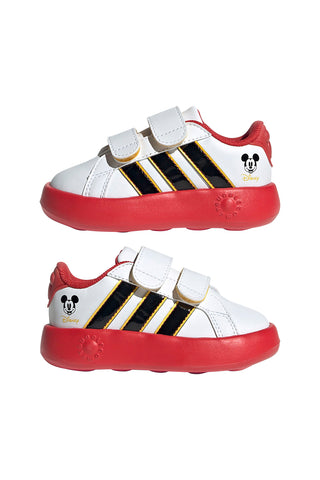 Weiße Sneakers mit roter Sohle und Mickey-Details Adidas Grand Court Mickey CF I