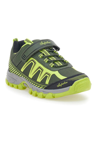 Scarpa da ginnastica da ragazzo grigia e verde fluo con strappo Australian Spin