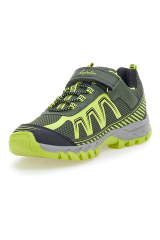 Scarpa da ginnastica da ragazzo grigia e verde fluo con strappo Australian Spin