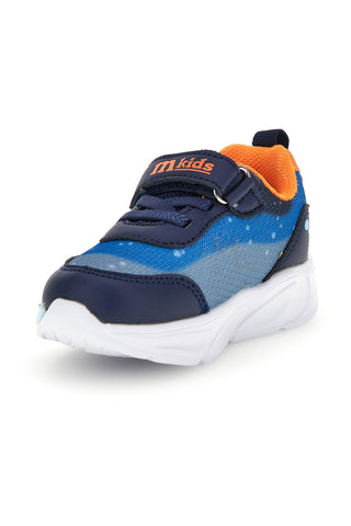 Sneakers blu con strappo, luci e dettagli marini M kids MJ6031