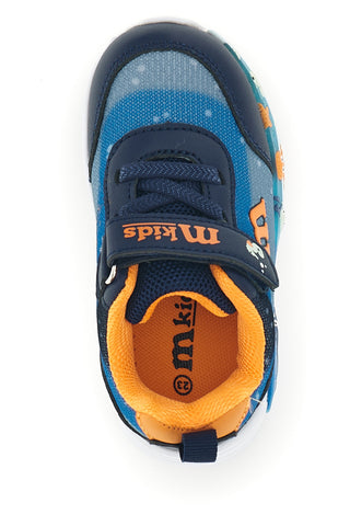 Sneakers blu con strappo, luci e dettagli marini M kids MJ6031
