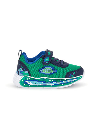 Calzature blu e verdi con luci e strappo M kids MJ6040