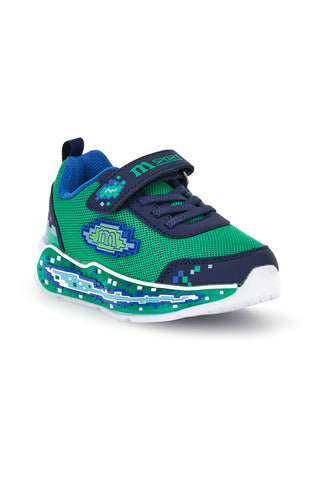Calzature blu e verdi con luci e strappo M kids MJ6040