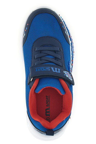 Sneakers blu con strappi e luci Mkids MJ6040