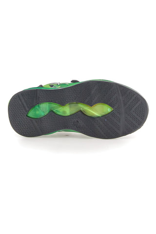 Scarpe nere e verdi con luci e strappo Mavengers R1010212T