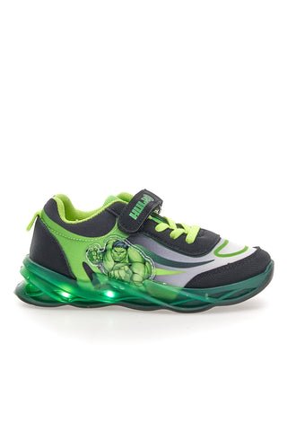Scarpe nere e verdi con luci e strappo Mavengers R1010212T