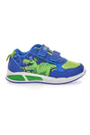 Scarpe blu e verdi con luci e doppio strappo Dinosaur S8020203T