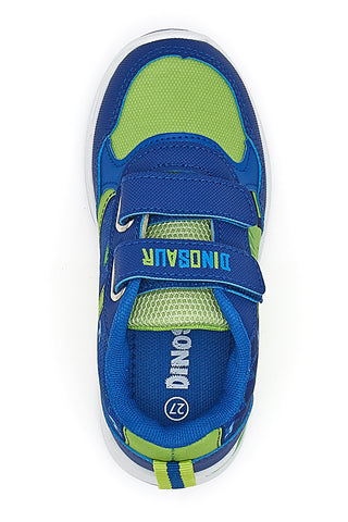 Scarpe blu e verdi con luci e doppio strappo Dinosaur S8020203T