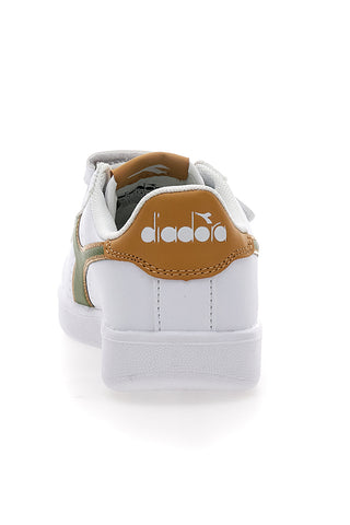 Weiße Diadora Game P PS-Sneaker mit Klettverschluss