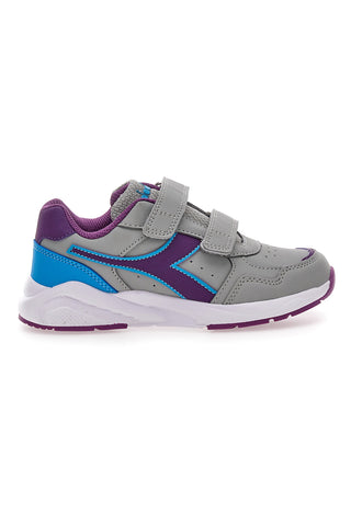 Sneakers grigie con velcro Diadora Falcon 5 SL JR V
