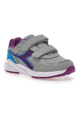 Sneakers grigie con velcro Diadora Falcon 5 SL JR V