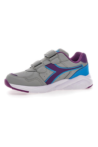 Sneakers grigie con velcro Diadora Falcon 5 SL JR V