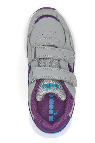 Sneakers grigie con velcro Diadora Falcon 5 SL JR V