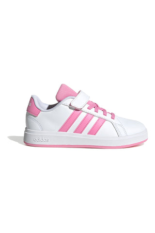 Adidas Grand Court 2.0 EL C Sneaker mit Klettverschluss in Weiß und Rosa