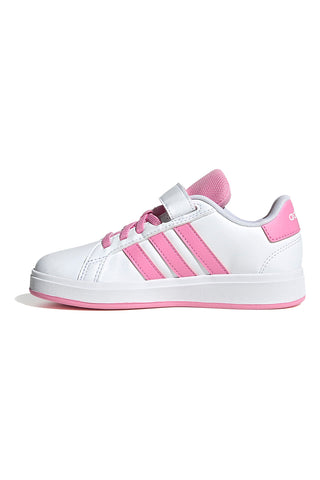Adidas Grand Court 2.0 EL C Sneaker mit Klettverschluss in Weiß und Rosa