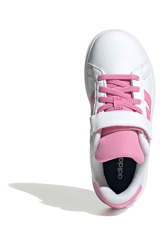 Adidas Grand Court 2.0 EL C Sneaker mit Klettverschluss in Weiß und Rosa