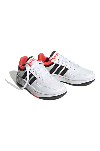 Sneakers bianche e nere basse Adidas Hoops 3.0 K