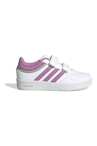 Adidas Hoops 4.0 CF C Sneaker in Weiß und Lila mit Klettverschluss