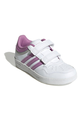Adidas Hoops 4.0 CF C Sneaker in Weiß und Lila mit Klettverschluss