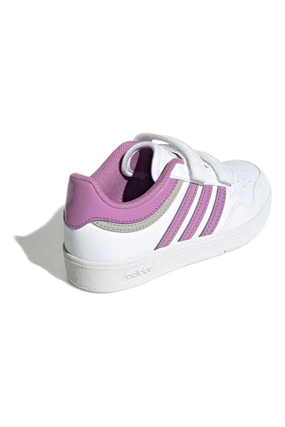 Adidas Hoops 4.0 CF C Sneaker in Weiß und Lila mit Klettverschluss
