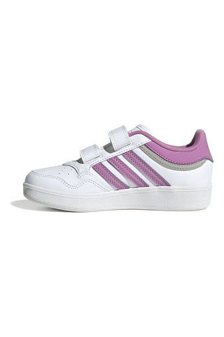 Adidas Hoops 4.0 CF C Sneaker in Weiß und Lila mit Klettverschluss