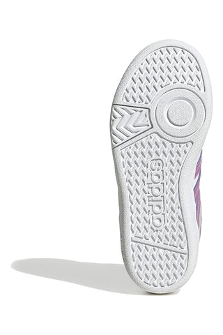 Sneakers bianche e lilla con strappi Adidas Hoops 4.0 Cf c