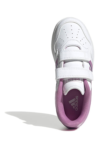 Adidas Hoops 4.0 CF C Sneaker in Weiß und Lila mit Klettverschluss