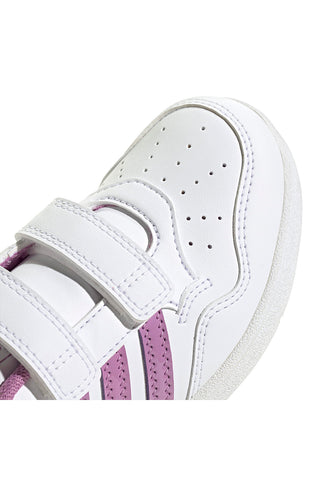 Sneakers bianche e lilla con strappi Adidas Hoops 4.0 Cf c