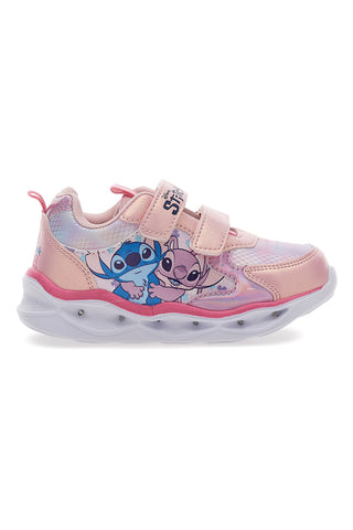 Sneakers rosa con luci con stampa Stitch D6020161S