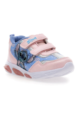 Rosa-blaue Sneakers mit Lichtern und Stitch-Druck D6020150S