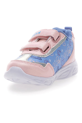 Rosa-blaue Sneakers mit Lichtern und Stitch-Druck D6020150S