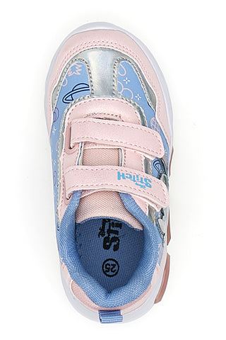 Rosa-blaue Sneakers mit Lichtern und Stitch-Druck D6020150S