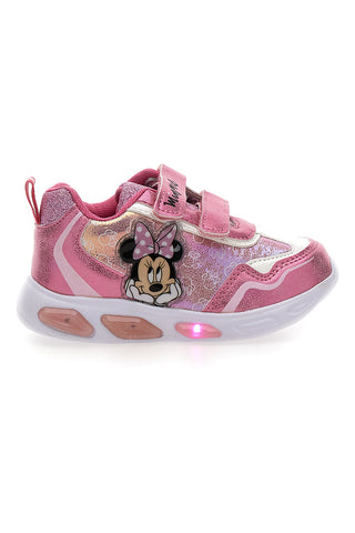 Rosa Sneakers mit Lichtern mit Minnie-Maus-Druck D3010711S