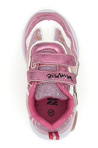 Rosa Sneakers mit Lichtern mit Minnie-Maus-Druck D3010711S