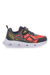 Scarpe nere e rosse con luci e strappo Pitt kids 11562