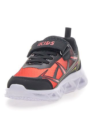 Scarpe nere e rosse con luci e strappo Pitt kids 11562